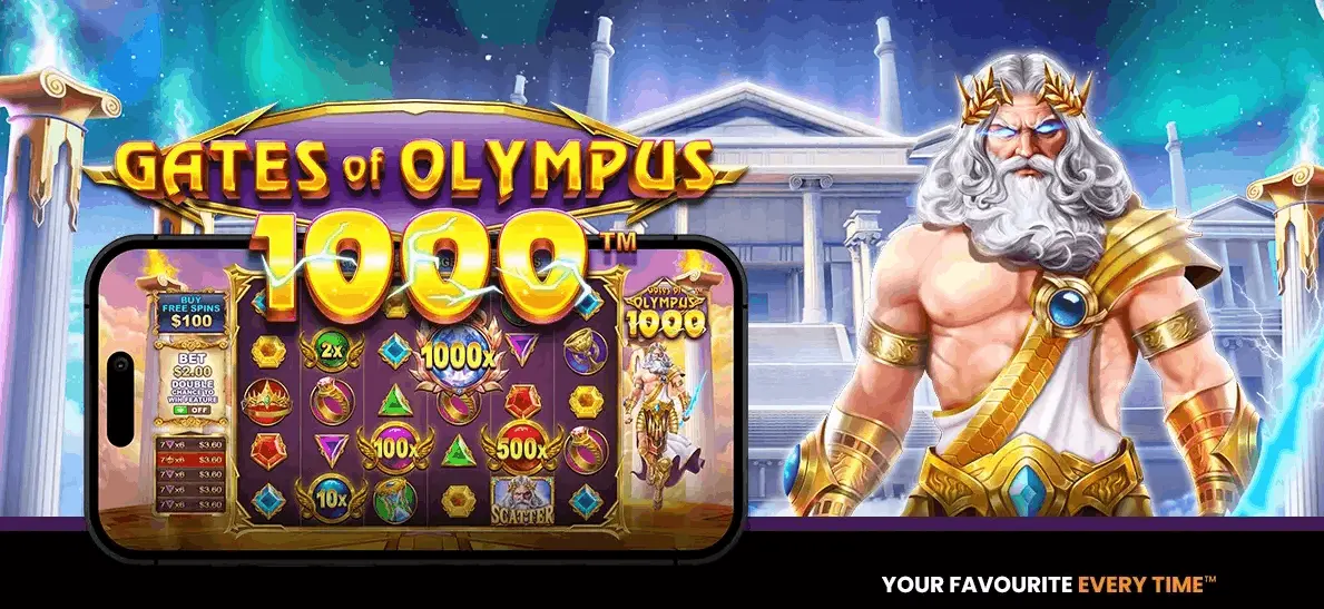 Imagen de portada de Gates of Olympus 1000, tragamonedas de Pragmatic Play